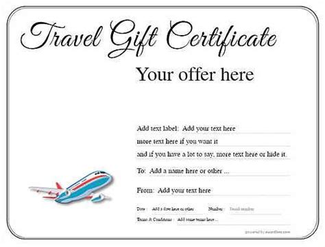 printable travel certificates printable templates