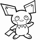 Coloring Pichu Pages Drawing Pikachu Raichu Pokemon Getcolorings Getdrawings Color sketch template