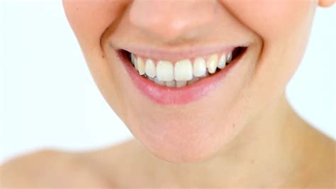 stock video clip  smiling woman mouth isolated shutterstock