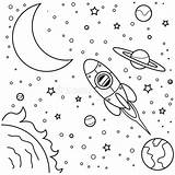 Space Coloring sketch template