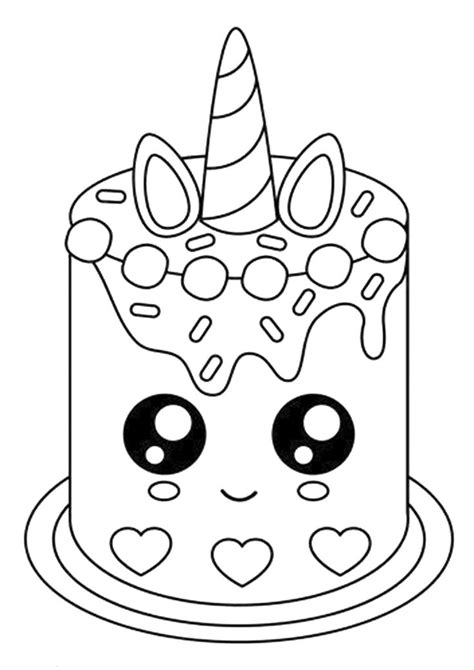 easy  print cake coloring pages coloriage emoji licorne