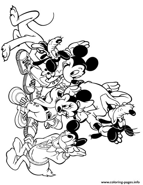 mickey mouse  friends group disney coloring pages printable