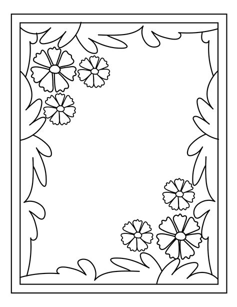 printable flower border coloring pages etsy espana