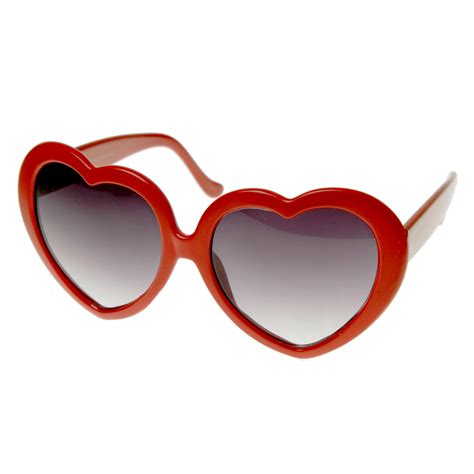 large oversized womens heart shaped sunglasses cute love