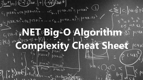 net big  algorithm complexity cheat sheet muhammad rehan saeed