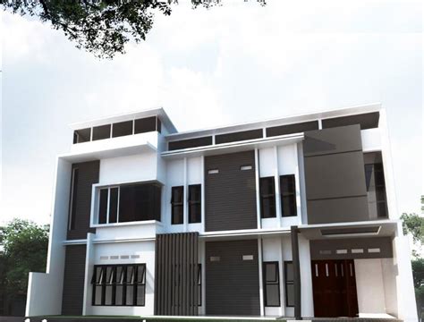 jasa desain fasad bangunan rumah kos konsep minimalis modern jasa