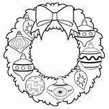 Coloring Pages Wreath Christmas Getcolorings sketch template