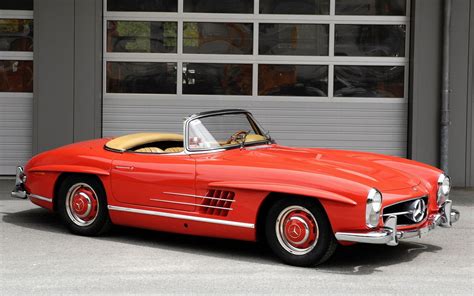 red vintage mercedes benz sl convertible phone wallpapers