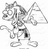 Egyptian Cat Coloring Pages Cartoon Vector Pyramid Getcolorings Printable Print sketch template