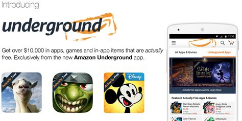 amazons  underground app  android delivers   worth   apps  games