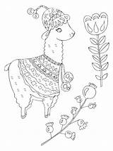 Llama Coloring Pages Clothes Wonder sketch template