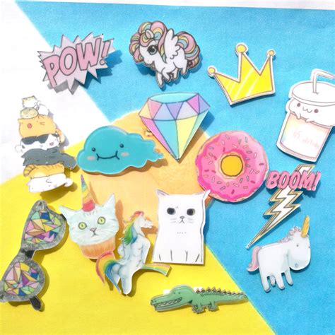 1 pcs cartoon badges for clothing lapel pins kawaii acrylic badges