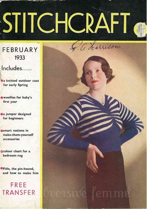 stitchcraft magazine february 1933 art deco handcrafts vintage knitting pattern booklet pdf