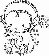 Coloring Pages Monkey Girl Getcolorings Ba sketch template