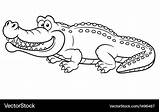Crocodile Outline Vector Alligator Clipart Vectorstock Royalty Clipground sketch template