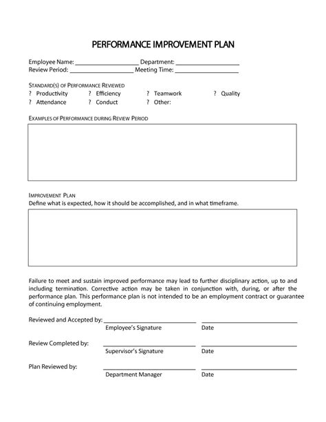 printable employee action plan  examples format  examples