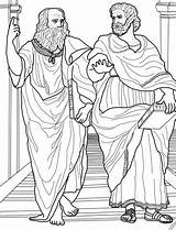 Filosofia Aristotele Platone Coloring Plato Disegni Aristotle Filosofo Animados Philosopher Colorear Aristóteles Platón Filosofos Greci Filosofi Caricaturas sketch template