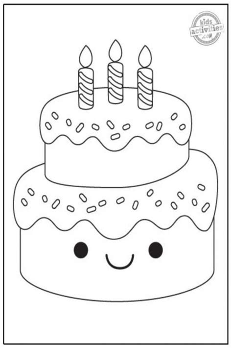 printable birthday cake coloring pages  birthday cakes