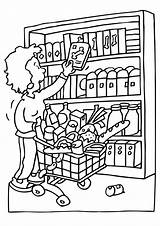 Coloring Pages Grocery Getcolorings Shopping sketch template