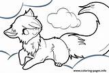 Wolf Coloring Pages Anime Cute Easy Chibi Printable Drawings Print Wolves Baby Pup Simple Girl Drawing Colouring Color Kids Cartoon sketch template