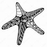 Zentangle Starfish sketch template
