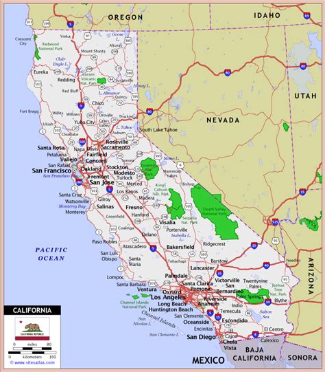 lista 93 foto mapa del estado de california usa alta definición