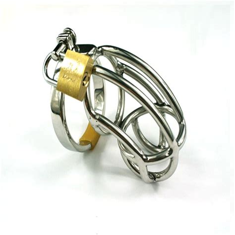 Stainless Steel Male Chastity Device Cock Cage Virginity Lock Penis