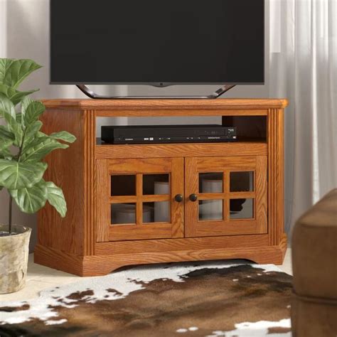 Glastonbury Solid Wood Corner Tv Stand For Tvs Up To 50