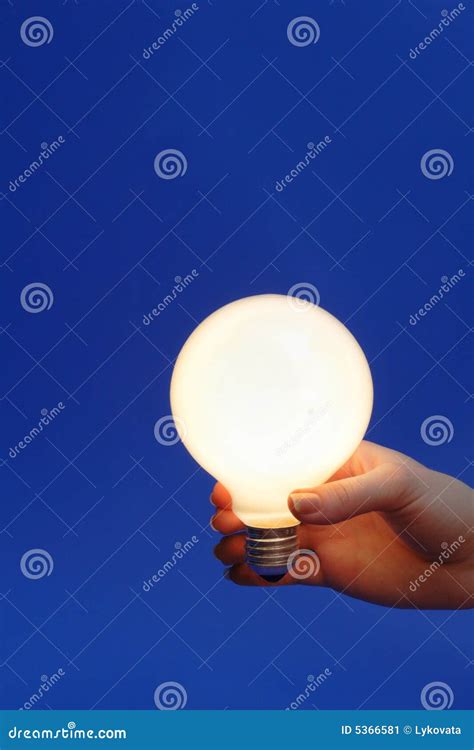 light bulb   blue stock image image  energy electric