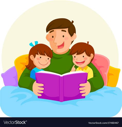 bedtime story with dad royalty free vector image
