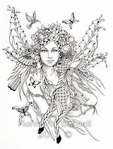 Fairy Coloring Forest Tangles Fairies Sheet Norma Burnell Colouring Pages Adults Adult Printable Color Drawings 8x10 Digi Owls Deer Tattoo sketch template