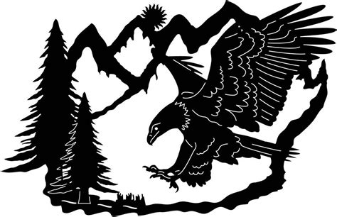 eagle attack mountain view dxf files cut ready cnc designs