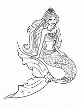 Sirena Coloring Mermaid sketch template