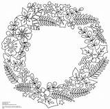 Pages Colouring Wreath Coloring Christmas Winter Flower Wreaths Flowers Adult Visit Book Mandala Sheets sketch template