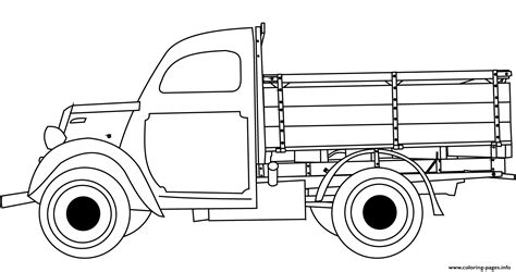 classic truck coloring page printable