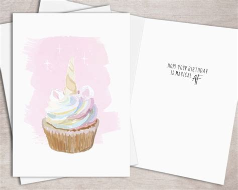 printable unicorn birthday card instant  magical etsy