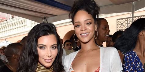 kim kardashian and rihanna party together in crop tops