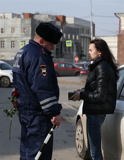 russian police surprise female drivers