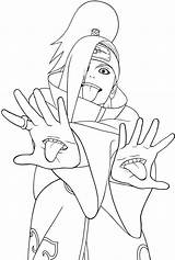 Akatsuki Naruto Colorear Deidara Desenho Desenhar Coloringhome Tudodesenhos sketch template