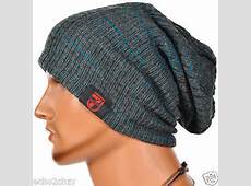 New Men Slouch Beanie Knit Cap Baggy Oversize Skull Stripe Winter Hat