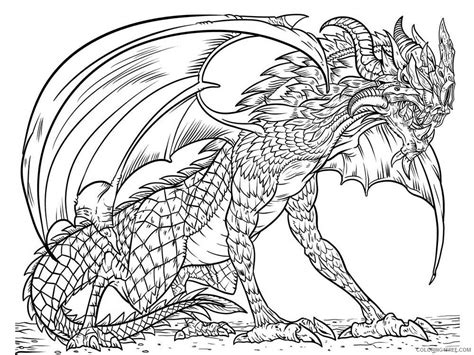 fantasy dragons coloring pages dragon  adults  printable