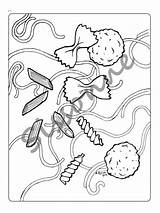 Coloring Kids Pages Meatballs Food Meatball Spaghetti Pasta Choose Board sketch template