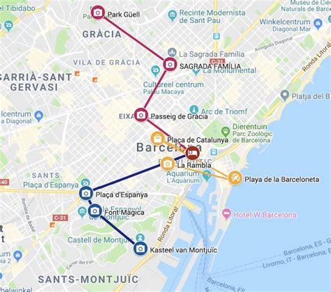 barcelona tips bezienswaardigheden     dagen kaart stedentrip