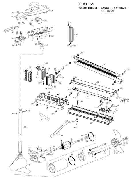 minn kota edge  hand control parts   fishcom