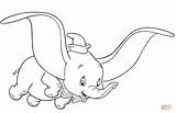 Coloring Dumbo Pages Elephant Flying Drawing sketch template