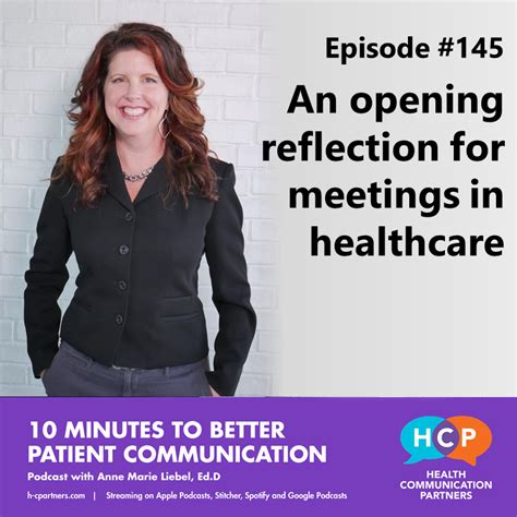 opening reflection  meetings  healthcare health communication