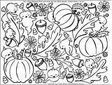 Coloring Fall Autumn Pages Printable Collage Sheets Themed Kids Color Adults Disney College Sheet Basketball Clipart Colouring Flowers Print Students sketch template