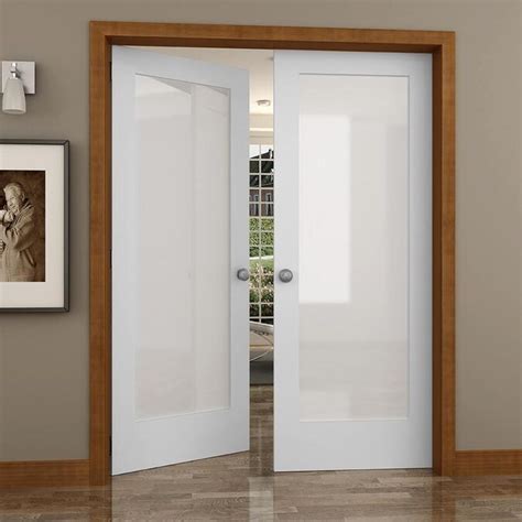 Reliabilt Shaker 48 In X 80 In White 1 Panel Frosted Glass Solid Core