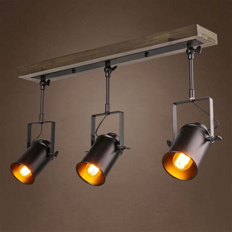 lnc farmhouse  ft  light texture black spotlights track lighting kit wood canopy