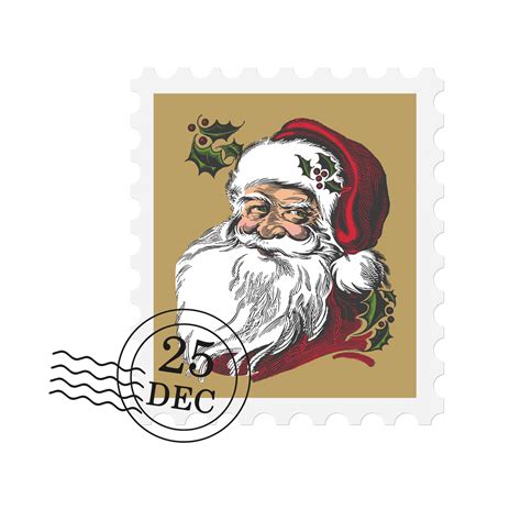 christmas santa postage stamp  stock photo public domain pictures
